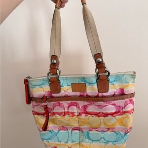 Coach Scribble Hampton Watercolor Signature Tote
